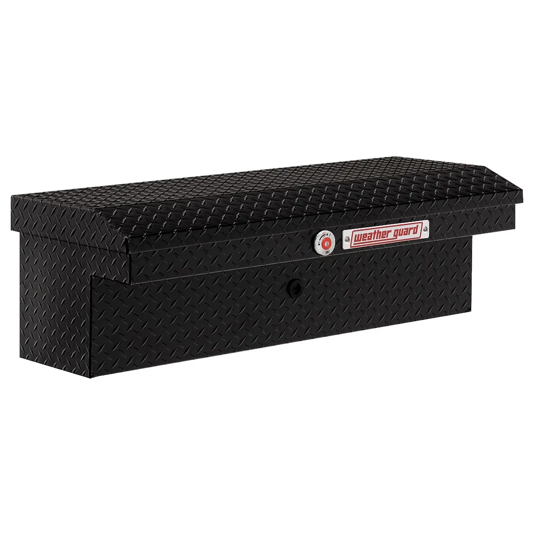 180-5-04 – WEATHERGUARD Tool Box, Side Mount Low Profile Single Lid Powder Coated Gloss Black Aluminum 41 Inch Length...